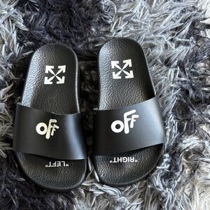 Off-White Black Logo Slides